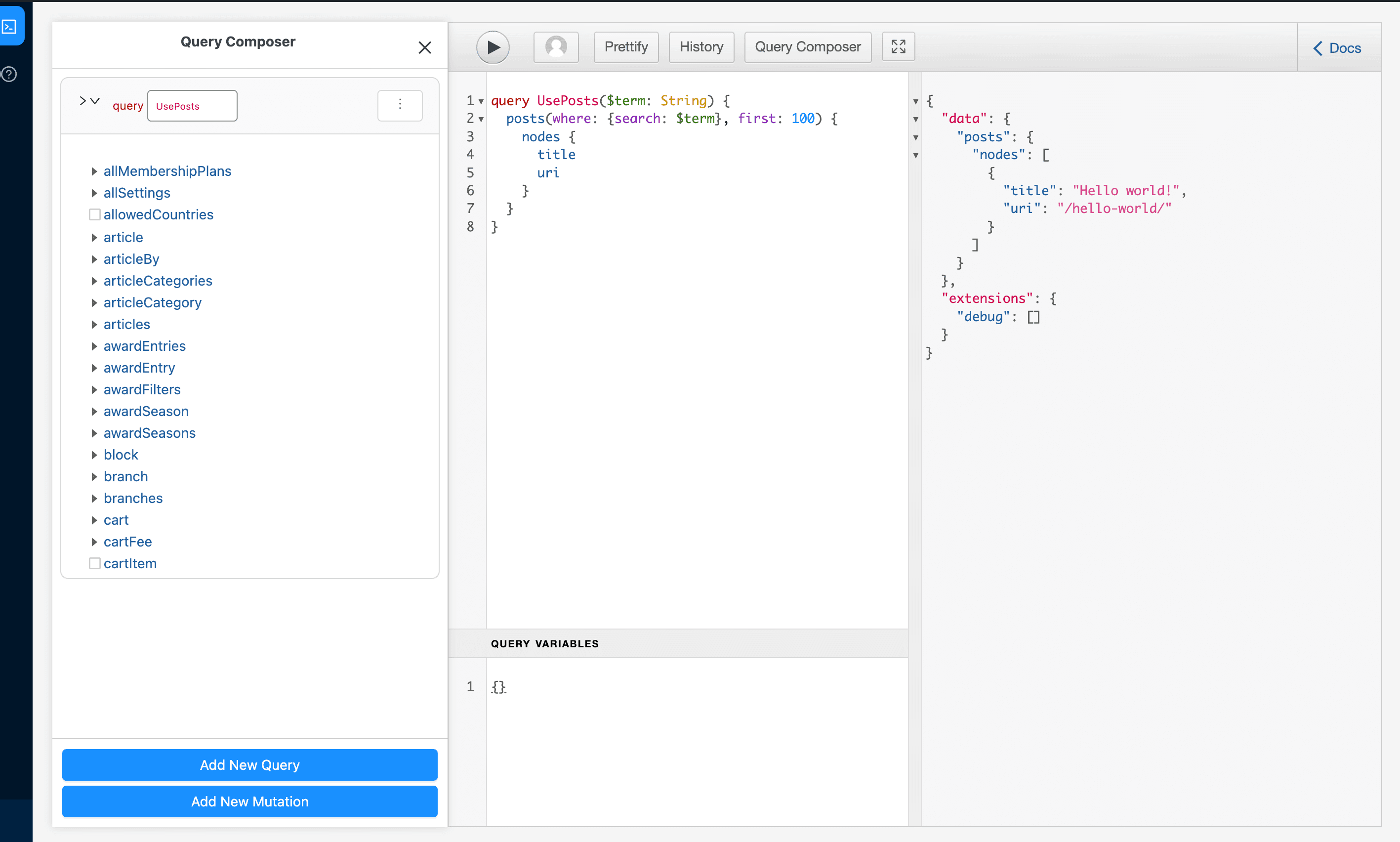 GraphQL IDE
